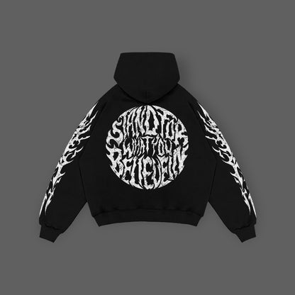 REBELETICS " SFWYBI " FULL ZIP HOODIE - BLACK