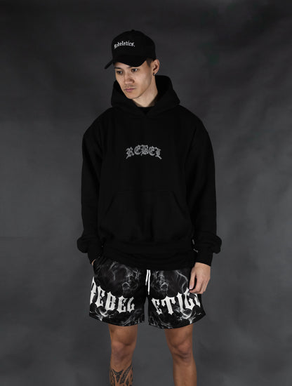 REBELETICS CHROME R HOODIE - BLACK