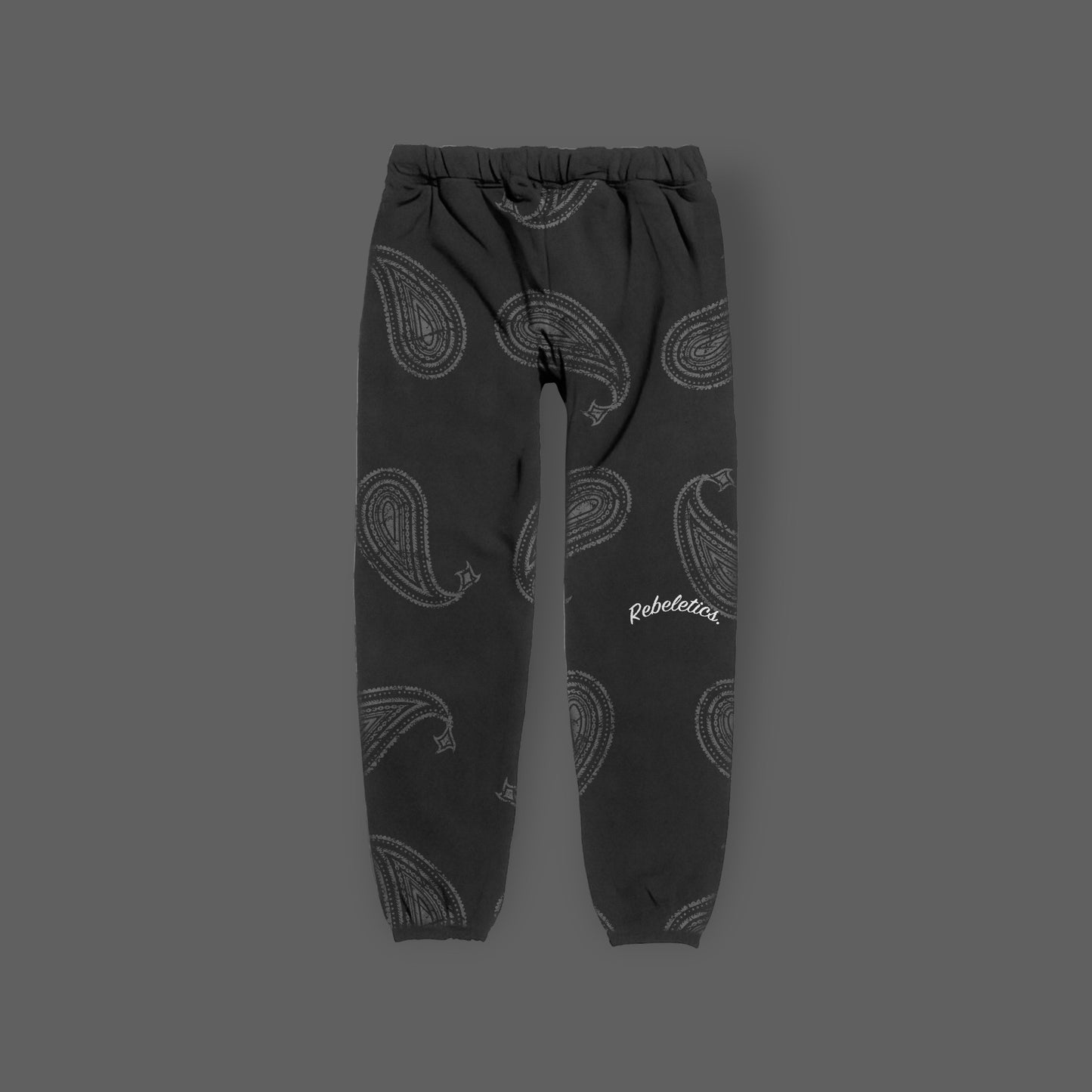 REBELETICS DISTRESSED PAISLEY SWEATPANTS - CHARCOAL