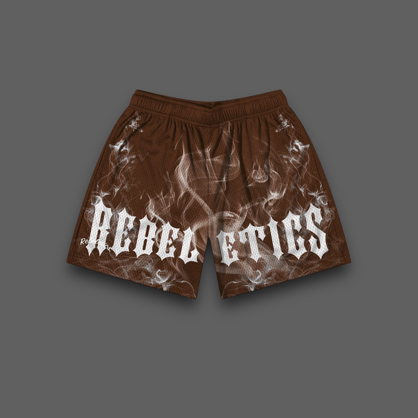 REBELETICS SMOKE MESH SHORTS - BROWN