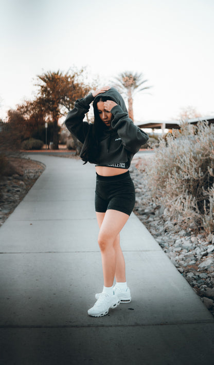 WOMENS CROPPED HOODIE - CHARCOAL